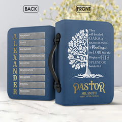 Name Blessings Blue Pastor Personalized Bible Cover