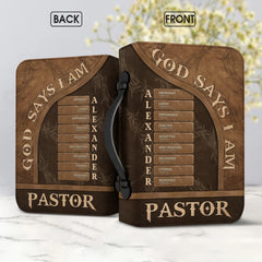 God Says I Am Pastor Personalized Bible Cover