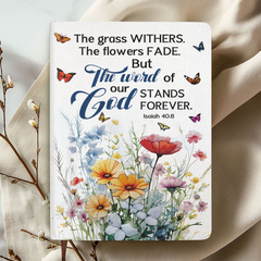 Words Of God Stand Forever Personalized Leather Notebook