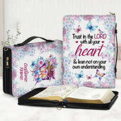 Trust In The Lord Flower Personalized Bible Cover