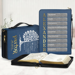 Name Blessings Blue Pastor Personalized Bible Cover