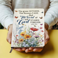 Words Of God Stand Forever Personalized Leather Notebook