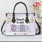 Blessed Nana Personalized Leather Handbag