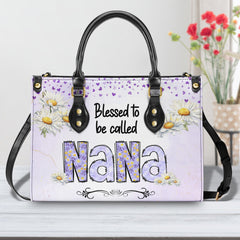 Blessed Nana Personalized Leather Handbag