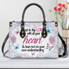 Trust With Your Heart Personalized Leather Handbag