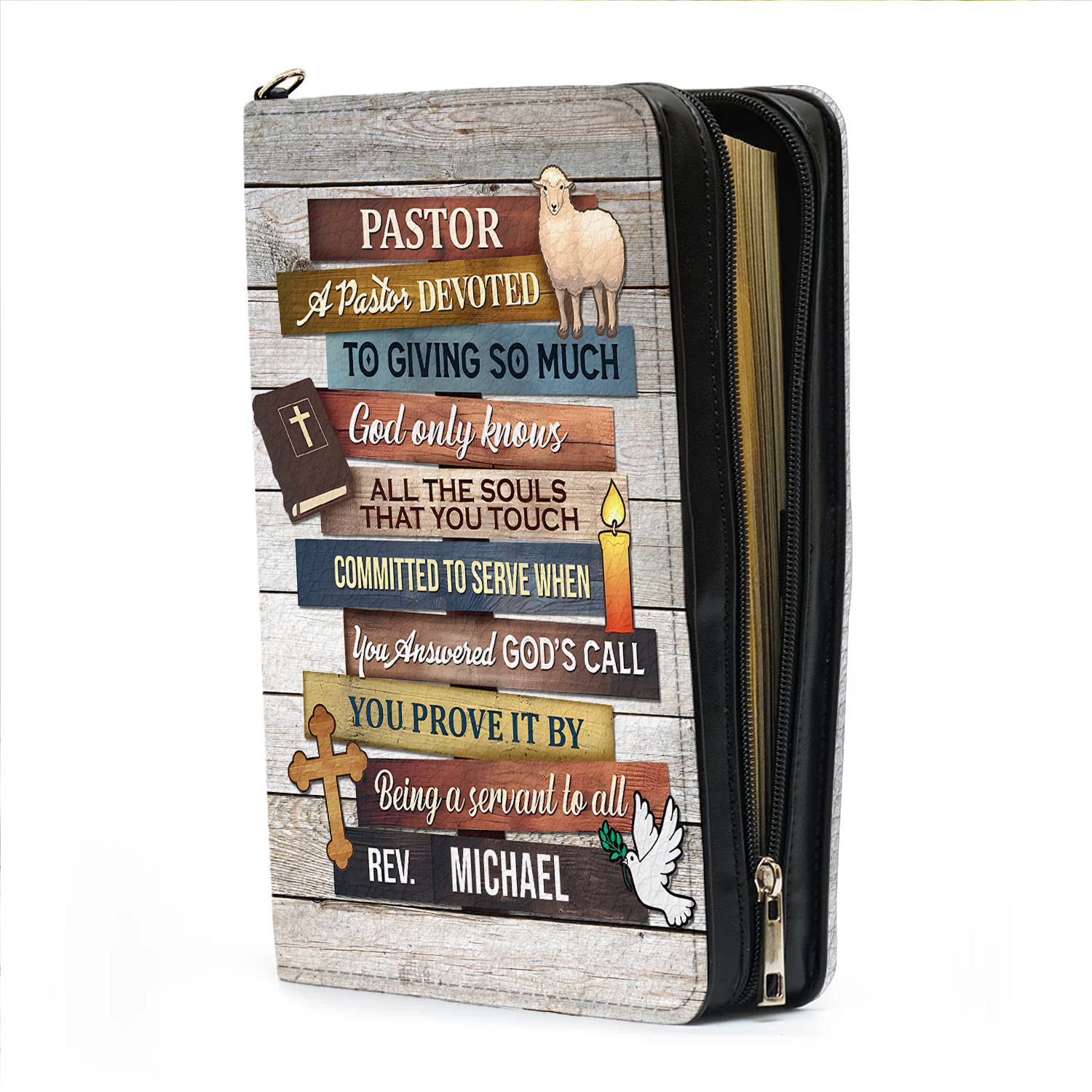 Colorful Devotion Pastor Personalized Bible Cover