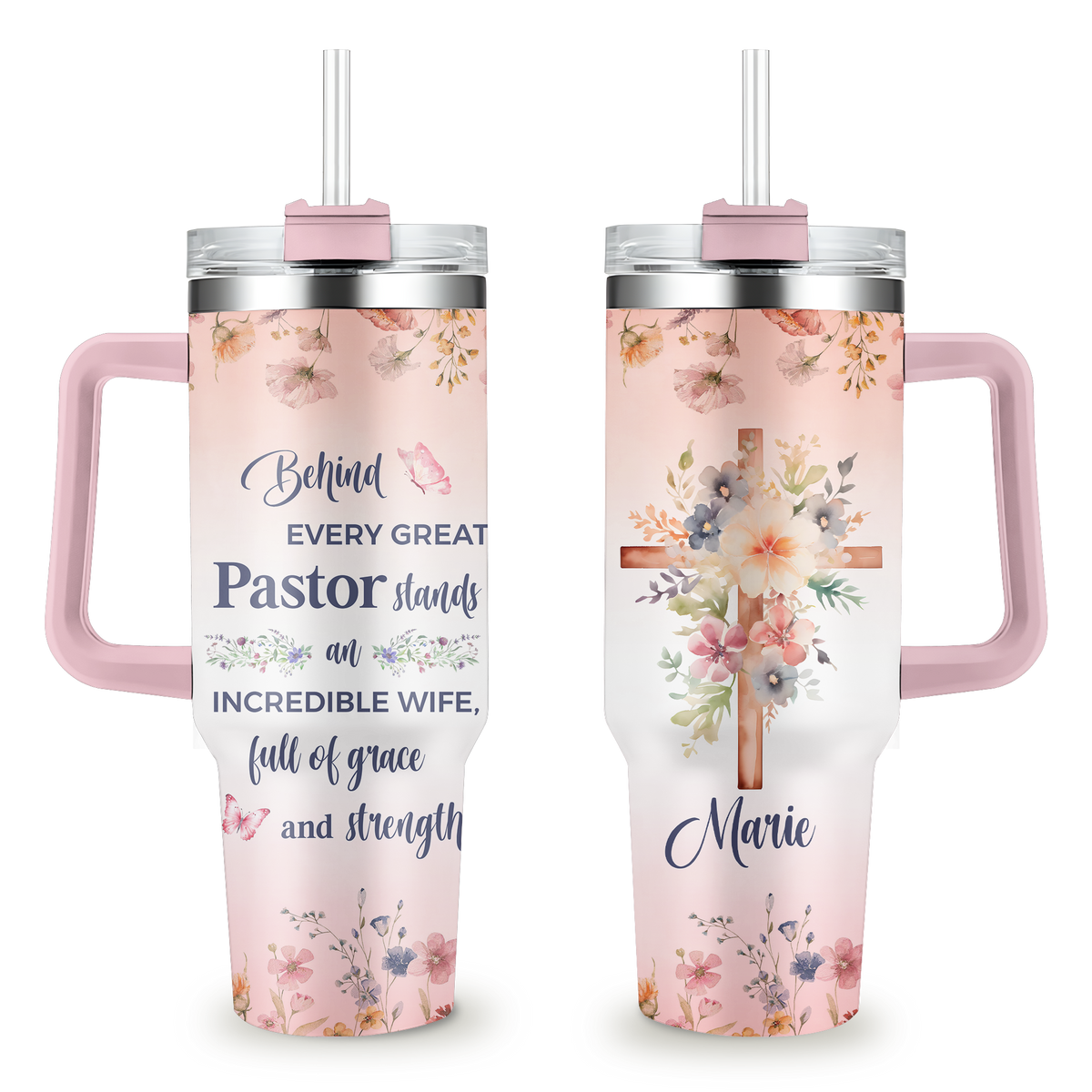 Full Of Grace Pastor Wife Personalized 40 Oz Tumbler