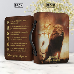 Pastor Lion Cross Personalized Bible Cover