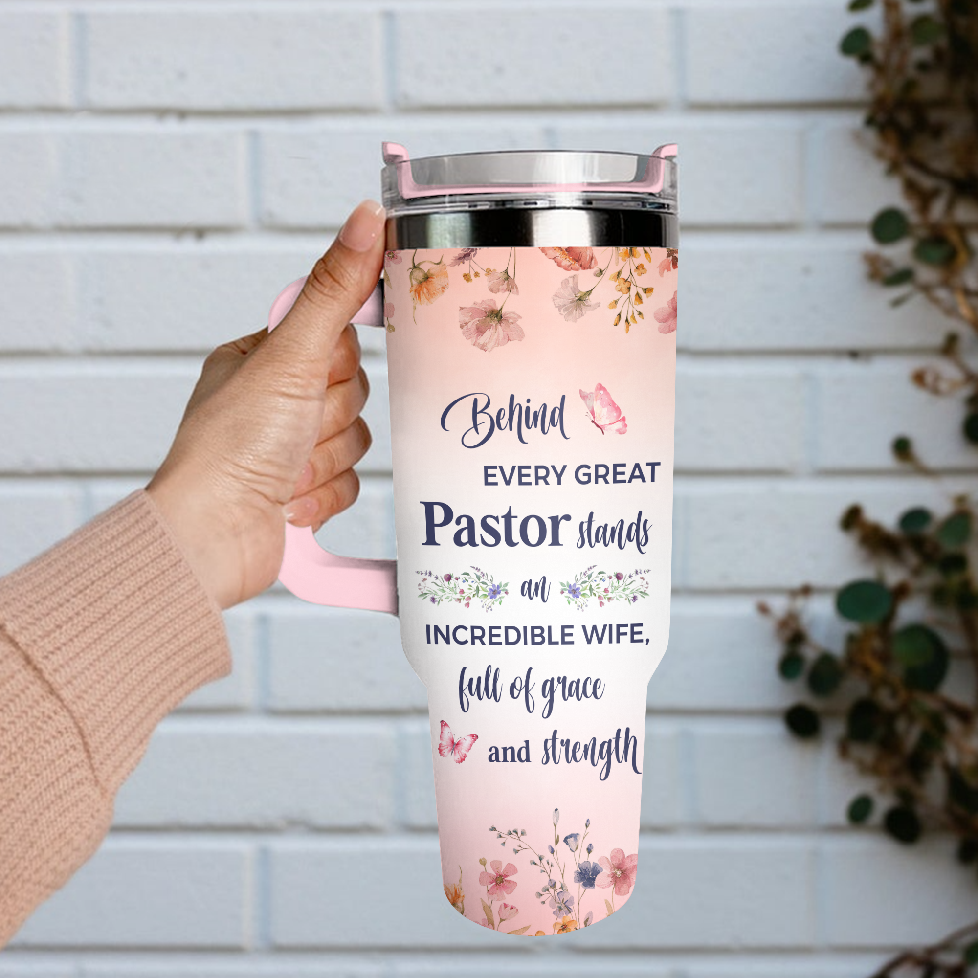 Full Of Grace Pastor Wife Personalized 40 Oz Tumbler