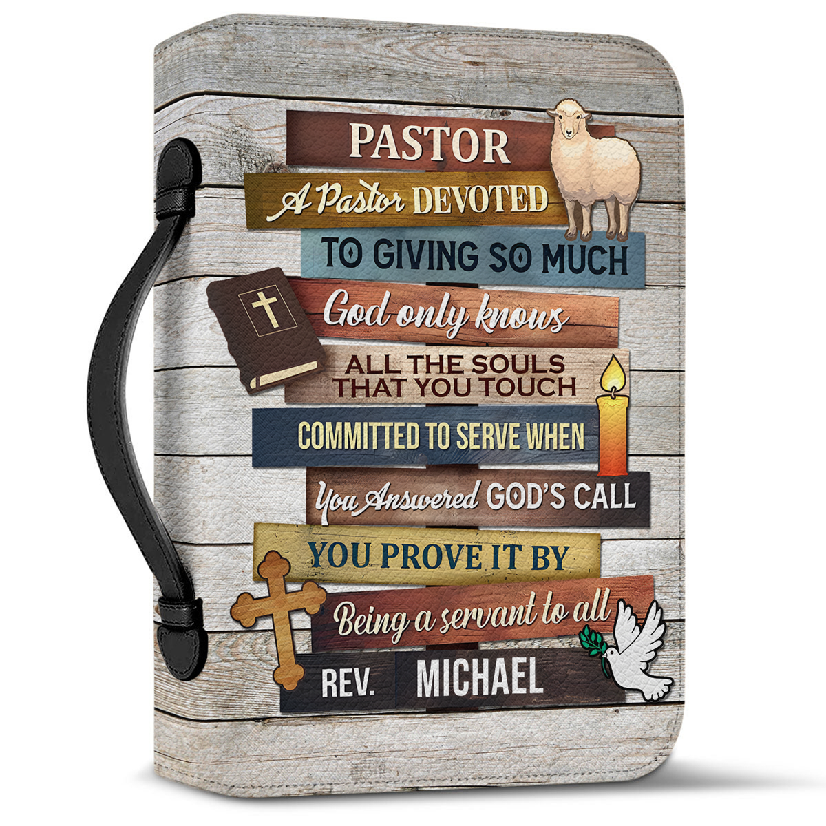 Colorful Devotion Pastor Personalized Bible Cover