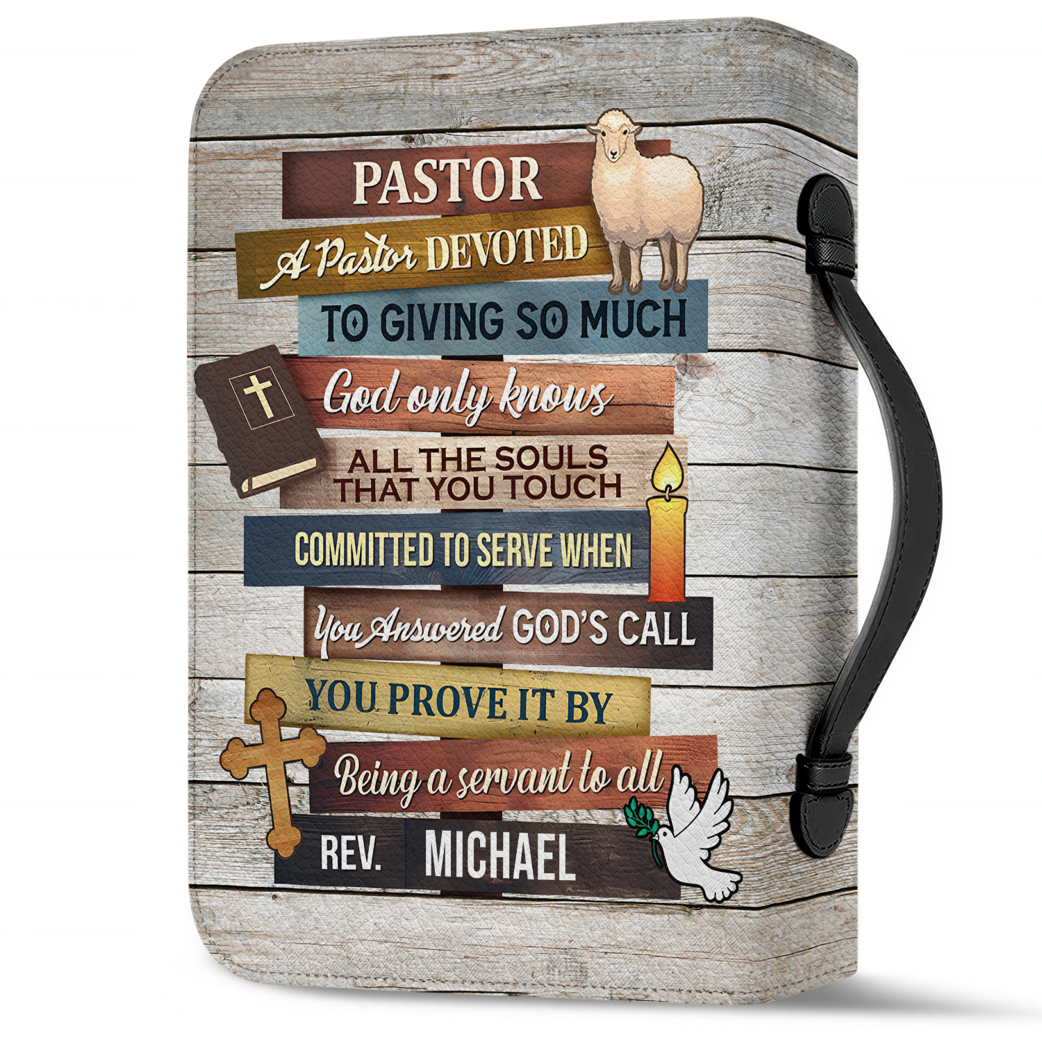 Colorful Devotion Pastor Personalized Bible Cover
