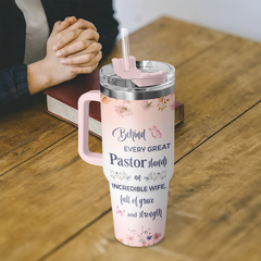 Full Of Grace Pastor Wife Personalized 40 Oz Tumbler