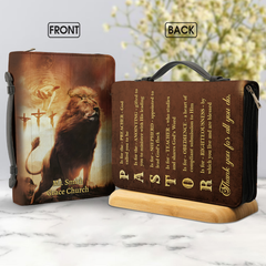 Pastor Lion Cross Personalized Bible Cover