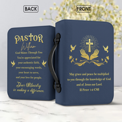 Grace and Doves Pastor Personalized Bible Cover