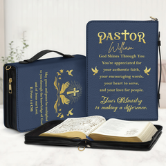Grace and Doves Pastor Personalized Bible Cover