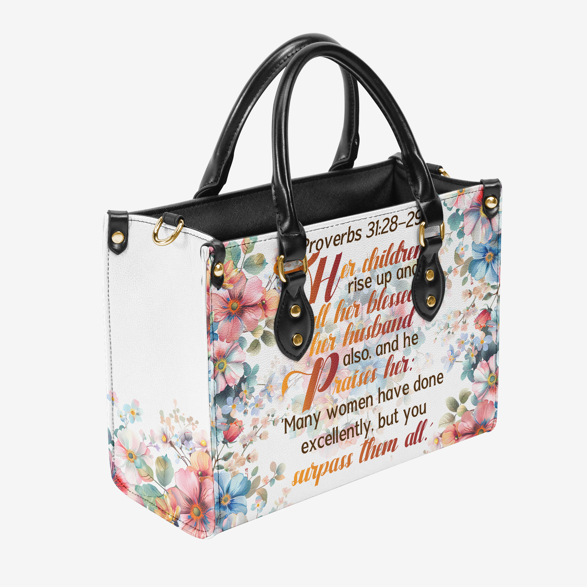 Her Children Rise Up Personalized Leather Handbag
