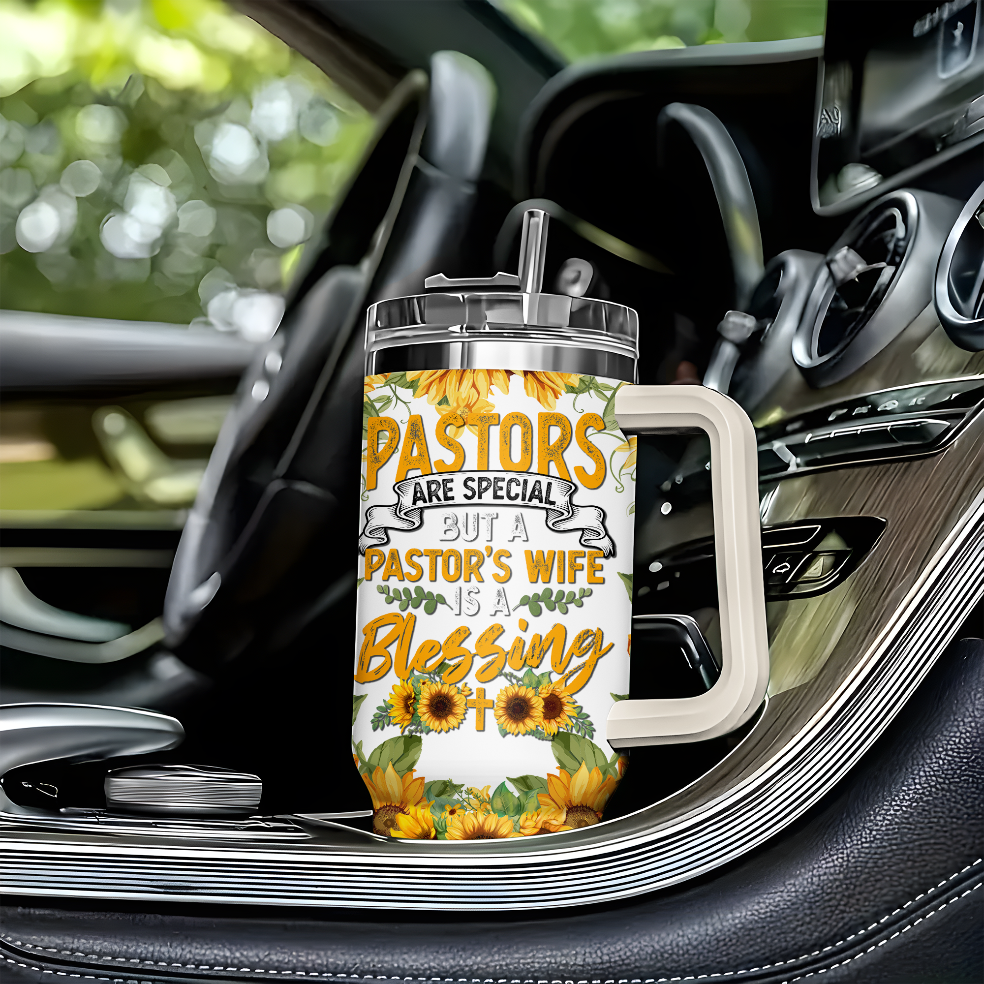 Pastor Wife Sunflower Personalized 40 Oz Tumbler