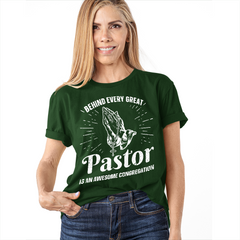 Behind Every Great Pastor Praying Hand T-shirt