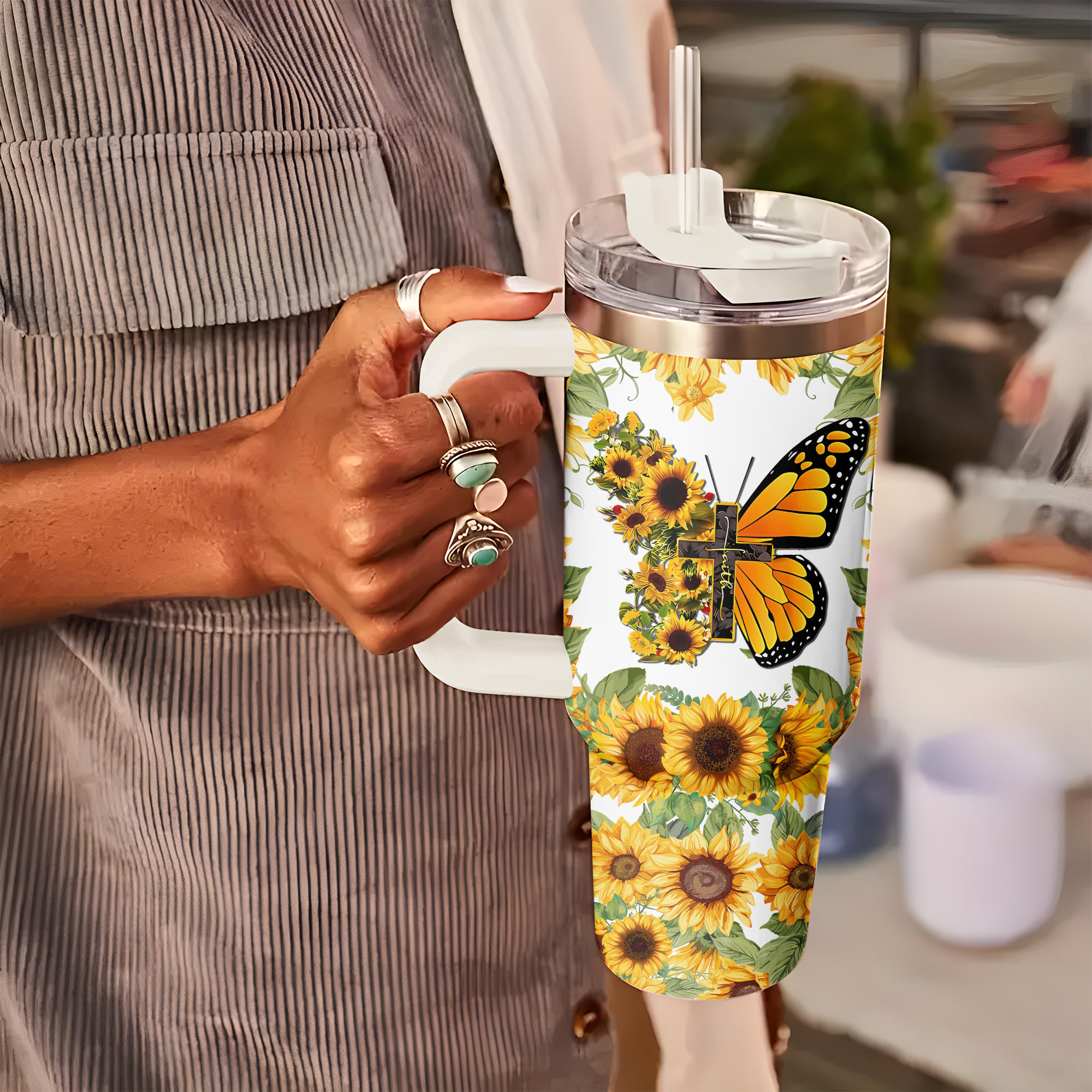 Pastor Wife Sunflower Personalized 40 Oz Tumbler