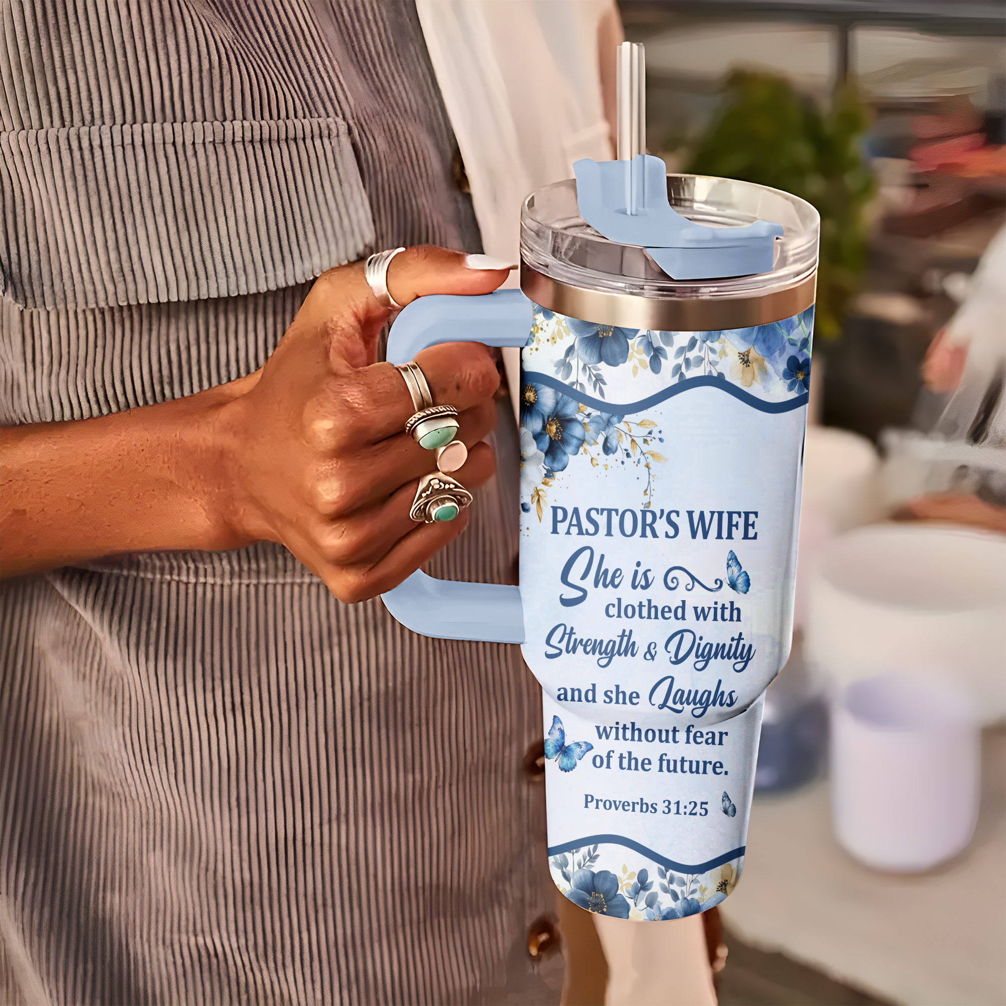 Blessed Pastor Wife Personalized 40 Oz Tumbler