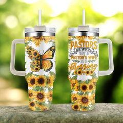 Pastor Wife Sunflower Personalized 40 Oz Tumbler