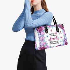 Trust In The Losrd Personalized Leather Handbag