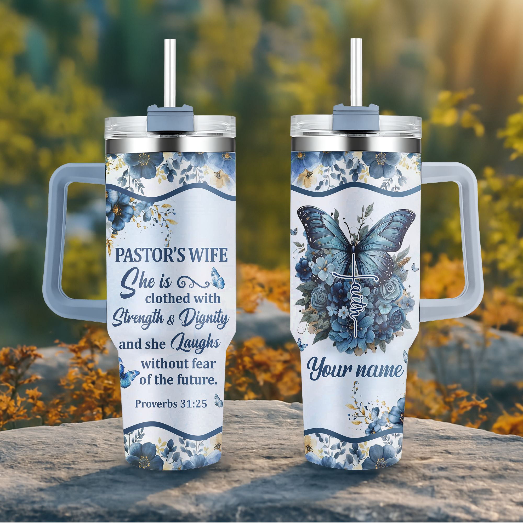 Blessed Pastor Wife Personalized 40 Oz Tumbler