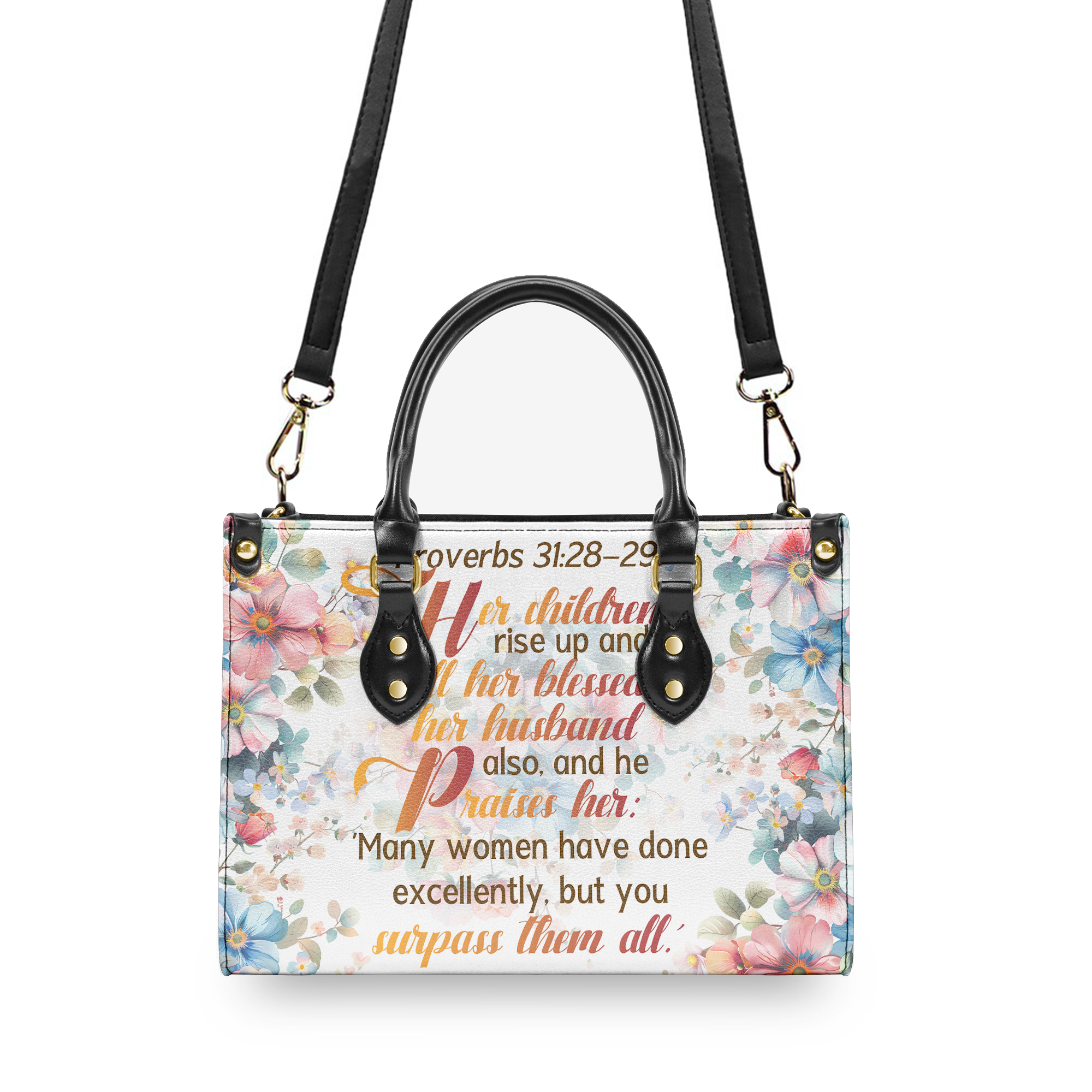 Her Children Rise Up Personalized Leather Handbag